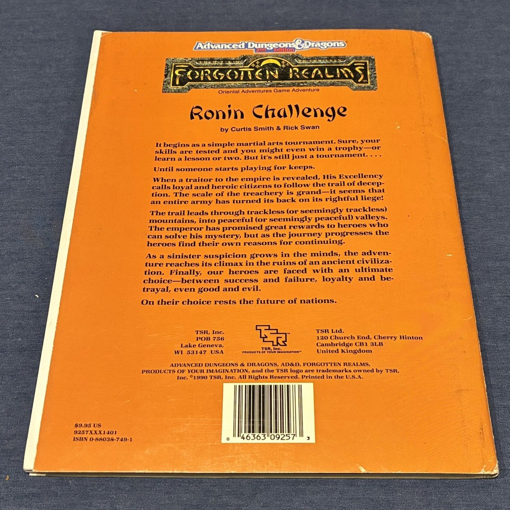 Advanced Dungeons & Dragons Oriental Adventures OA6 Ronin Challenge