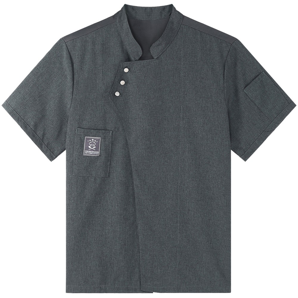Men's T-shirts Basic Chef Coats Working Shirt Kitchen Top Cafe Jacket Cooking