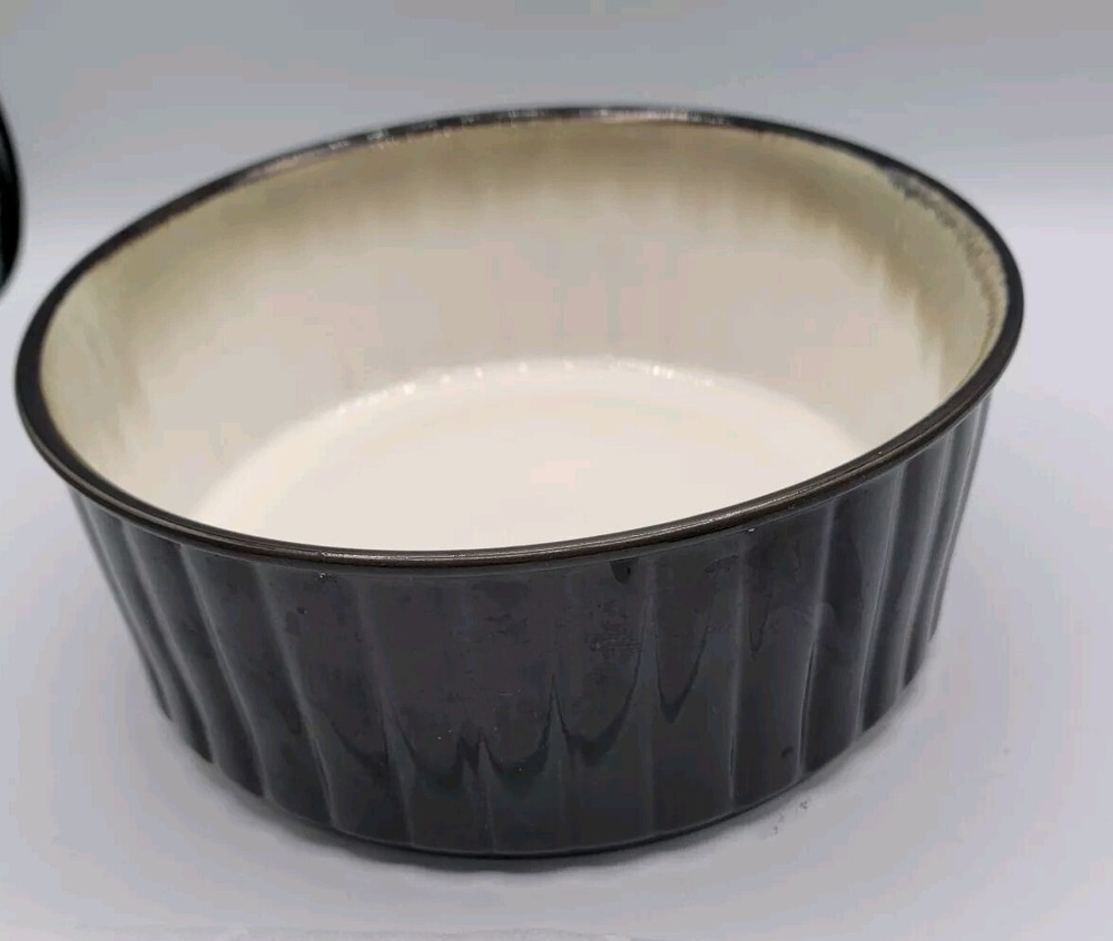 Sango Nova Black 4932 Souffle Casserole Baking Dish "