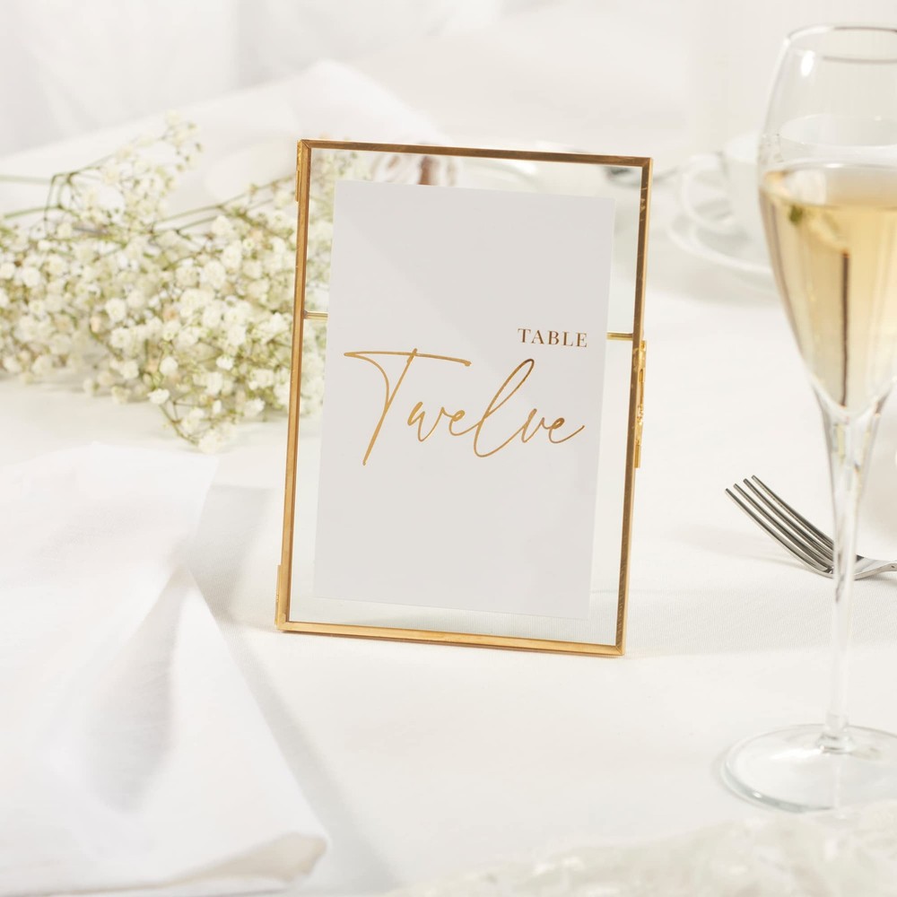 Wedding Table Numbers - Gold Table Numbers for Wedding Reception - Table Numb...