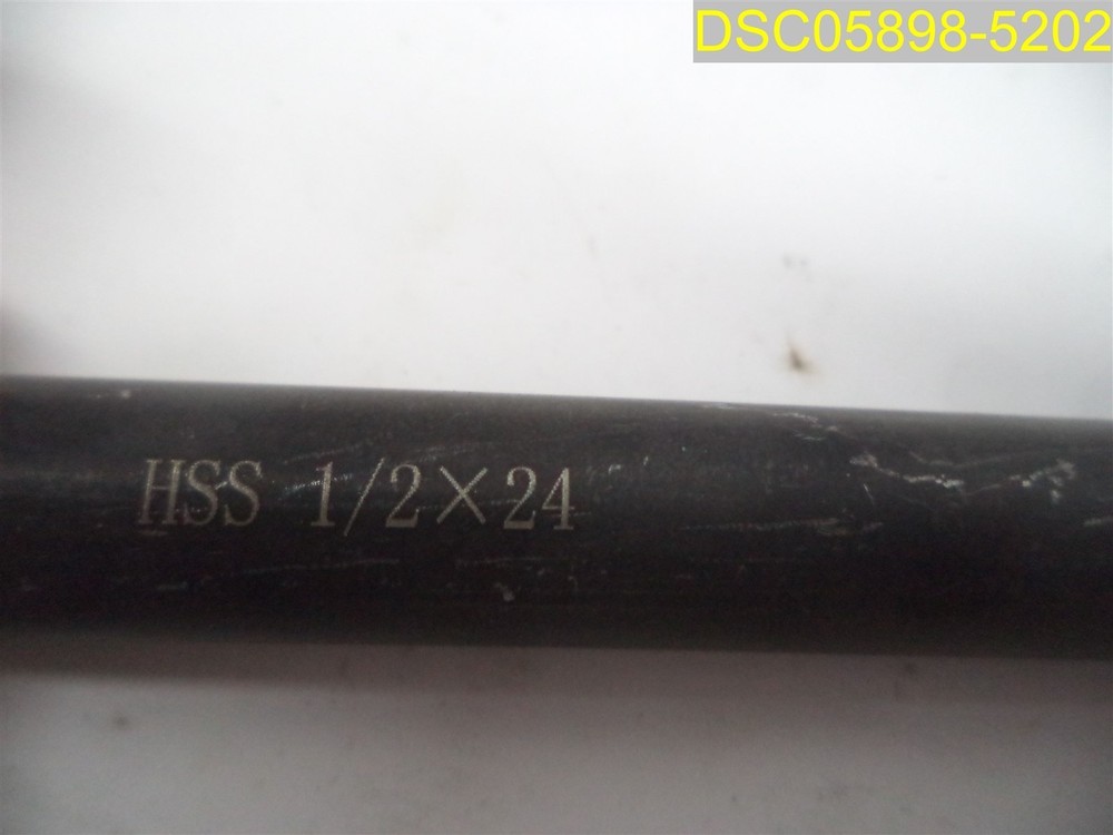 1/2" x 24" HSS Extra Long Drill Bit, Straight Shank