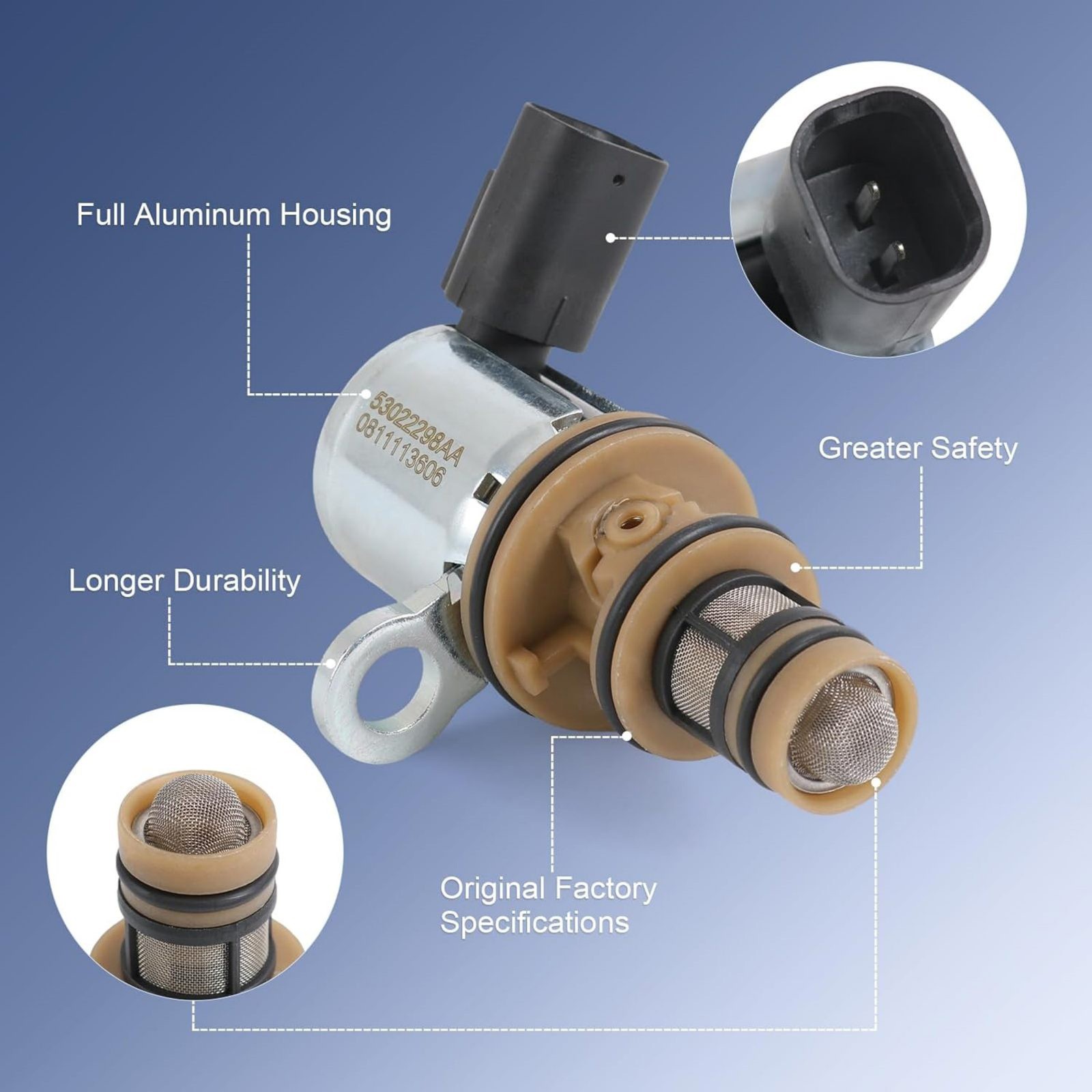 4PCS Aluminum Body 53022298AA Engine Multiple Displacement Solenoid For Chrysler