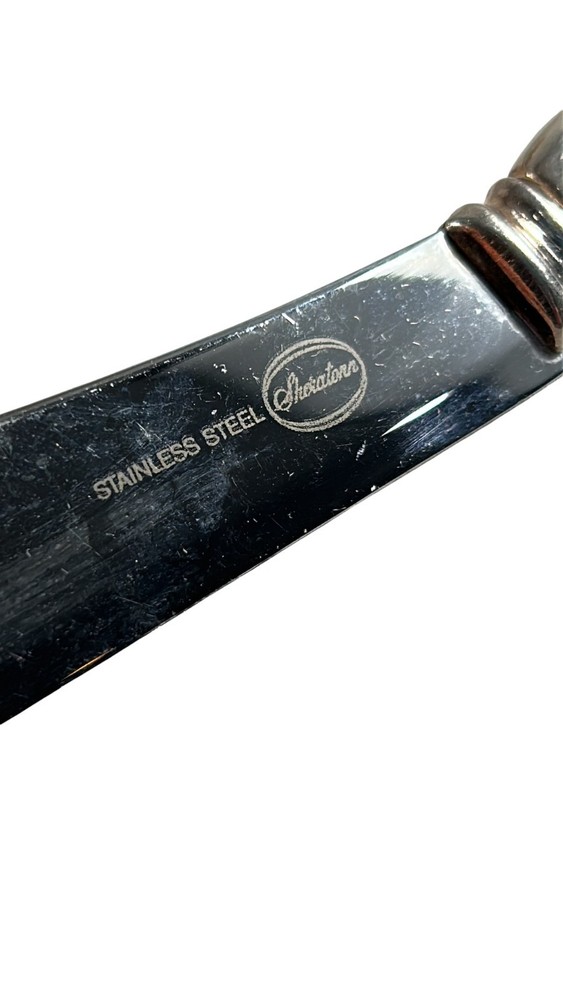 Sheratonn Silver Plate Handle Serving Flatware Set 4 Pieces Cheese Knife Fork