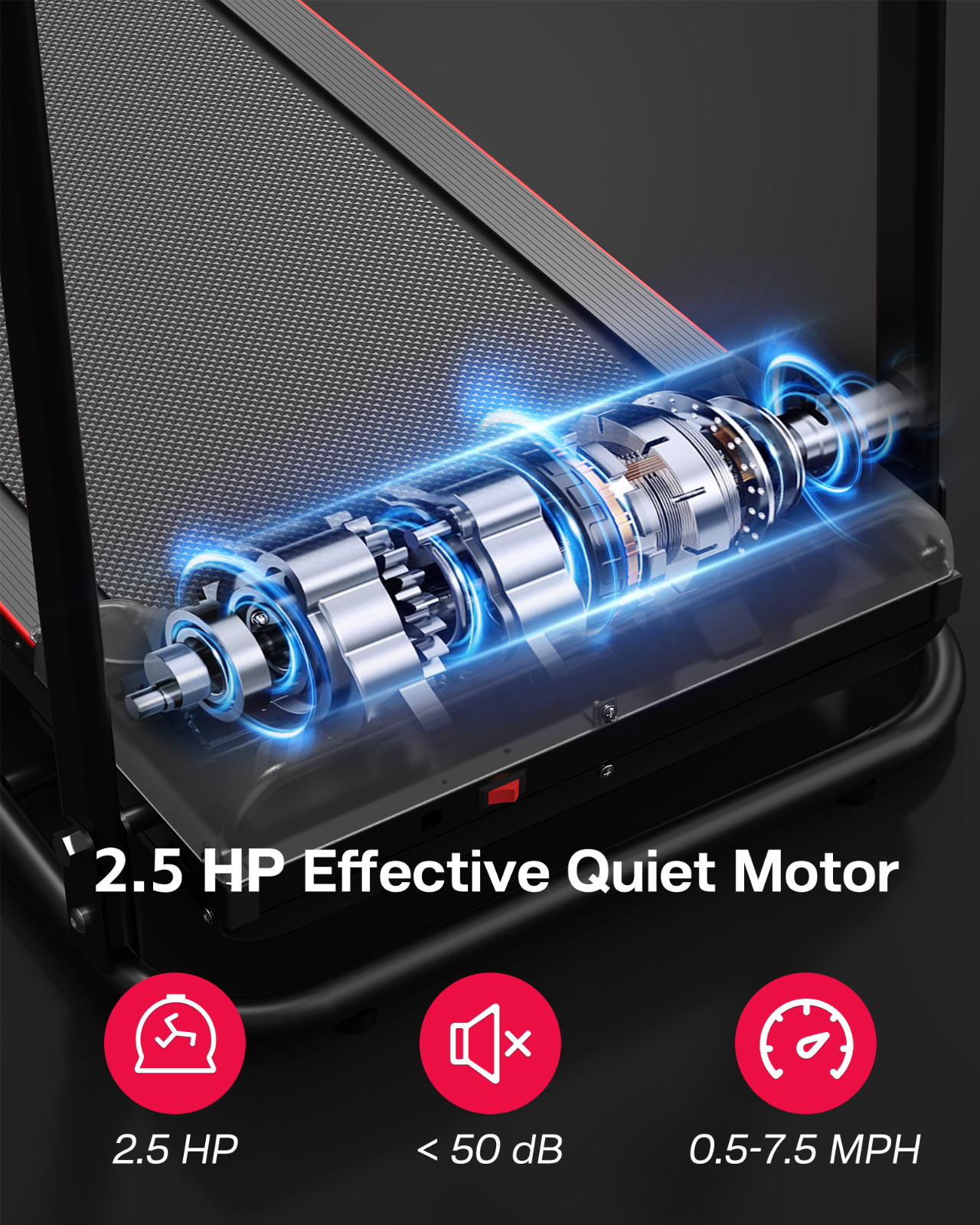 2.5 HP Foldable Treadmill for Home with Incline Electric Running Jogging Machine