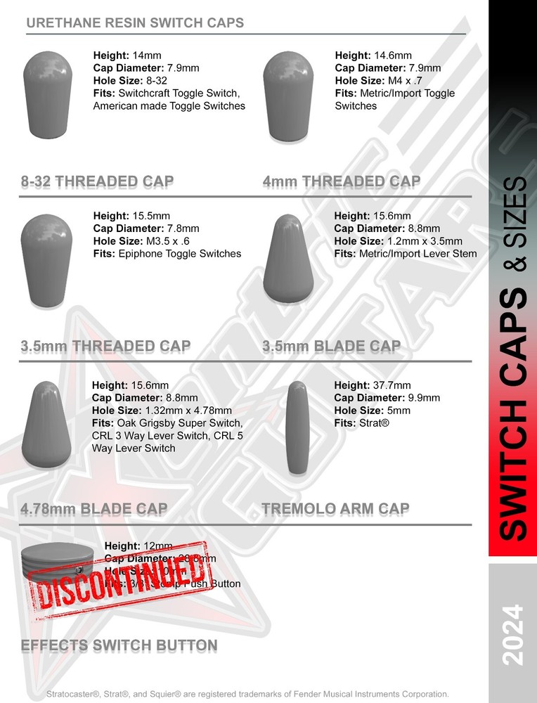 Xentric Guitars - METAL FLAKE Series Resin Guitar Knobs & Switch Caps