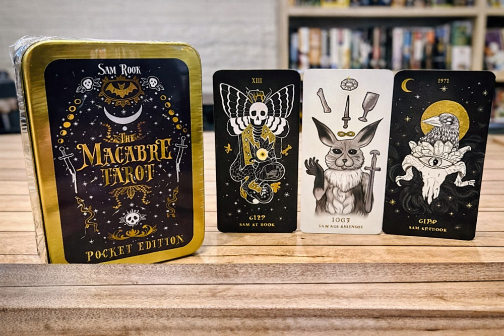 The Macabre Tarot Pocket Edition Sam Rook Tin Deck with Guidebook