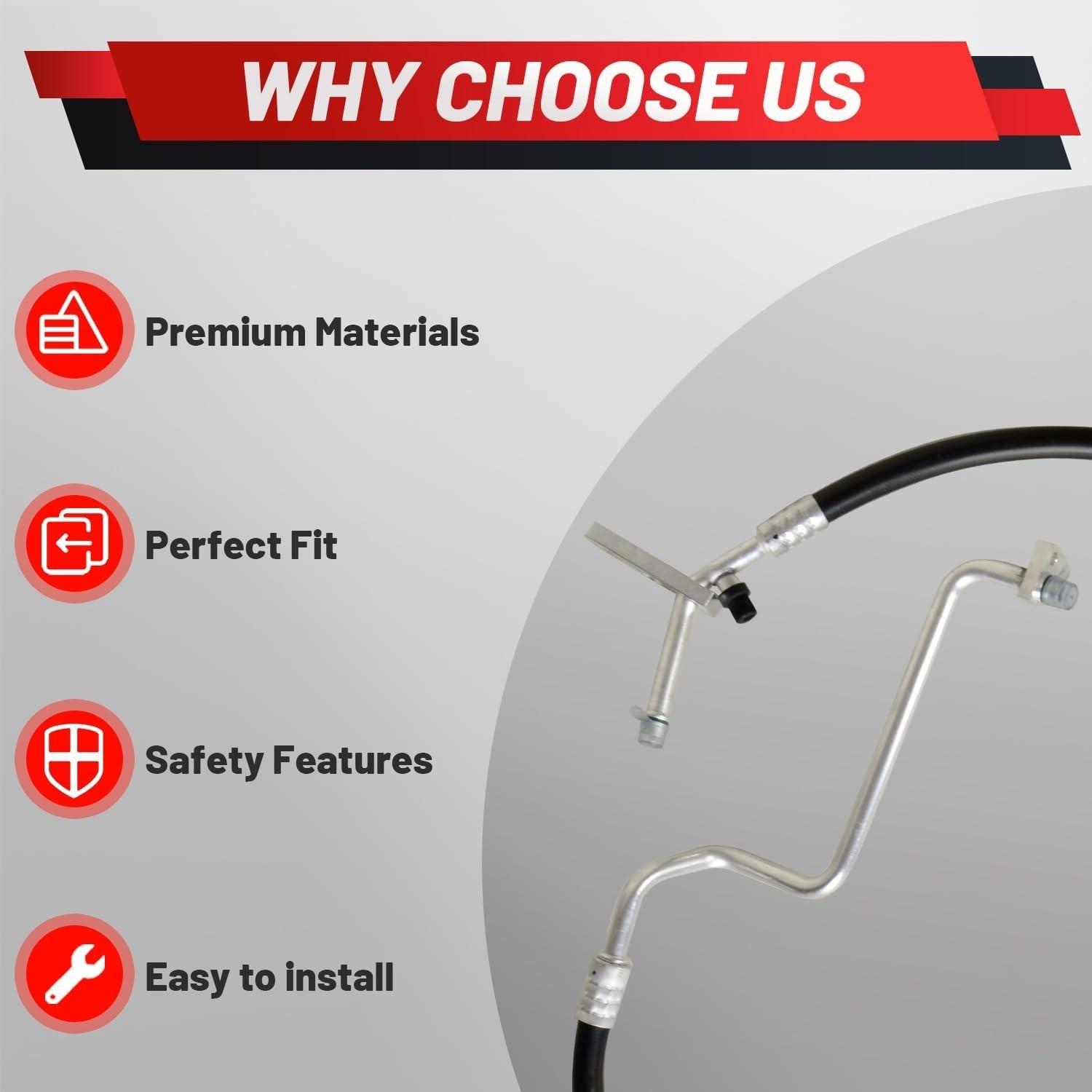 F50-6242-1475 HP Discharge AC Line Hose Assembly For Peterbilt Kenworth Trucks