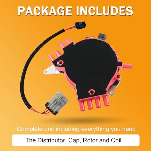 Red Ignition Distributor With Wire Harness, Cap and Rotor 10457702 Replacement