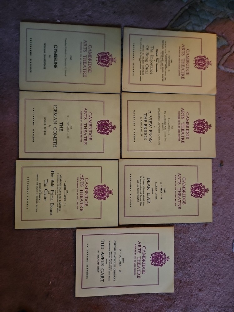 7 Vintage 'Cambridge Arts' Theatre Programmes