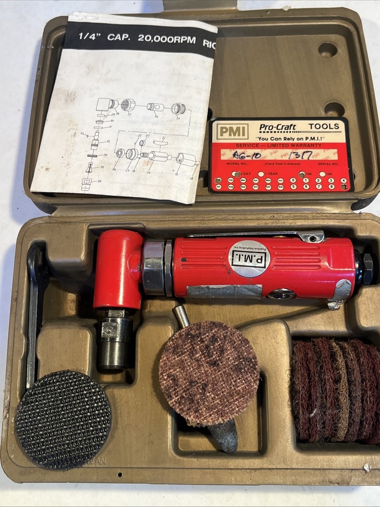 PMI Pro-Craft Right Angle Grinder Kit AG10 Used
