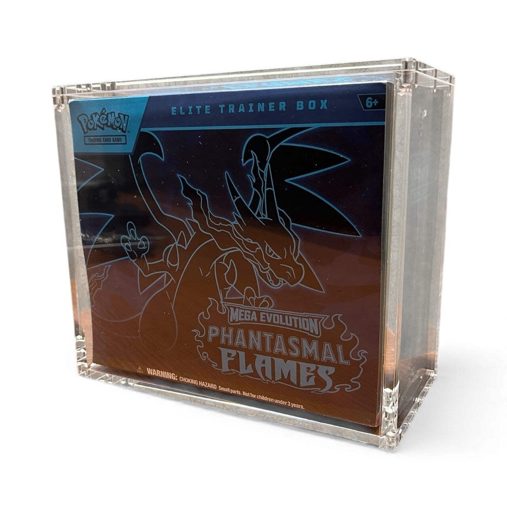 Pokémon ETB Acrylic Display Box – Magnetic, Stackable Case