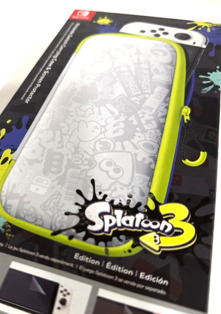 NEW Nintendo Switch Splatoon 3 Edition Carrying Case & Screen Protector