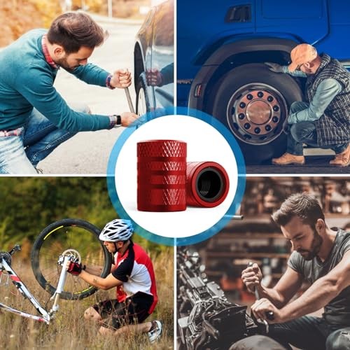 Tire Valve Stem Caps, Red(4 Pack) red