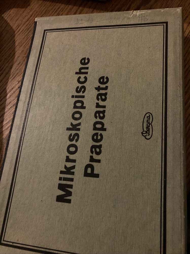 Vintage MICROSCOPE SLIDE SET MOUNTS CROSS SEC German
