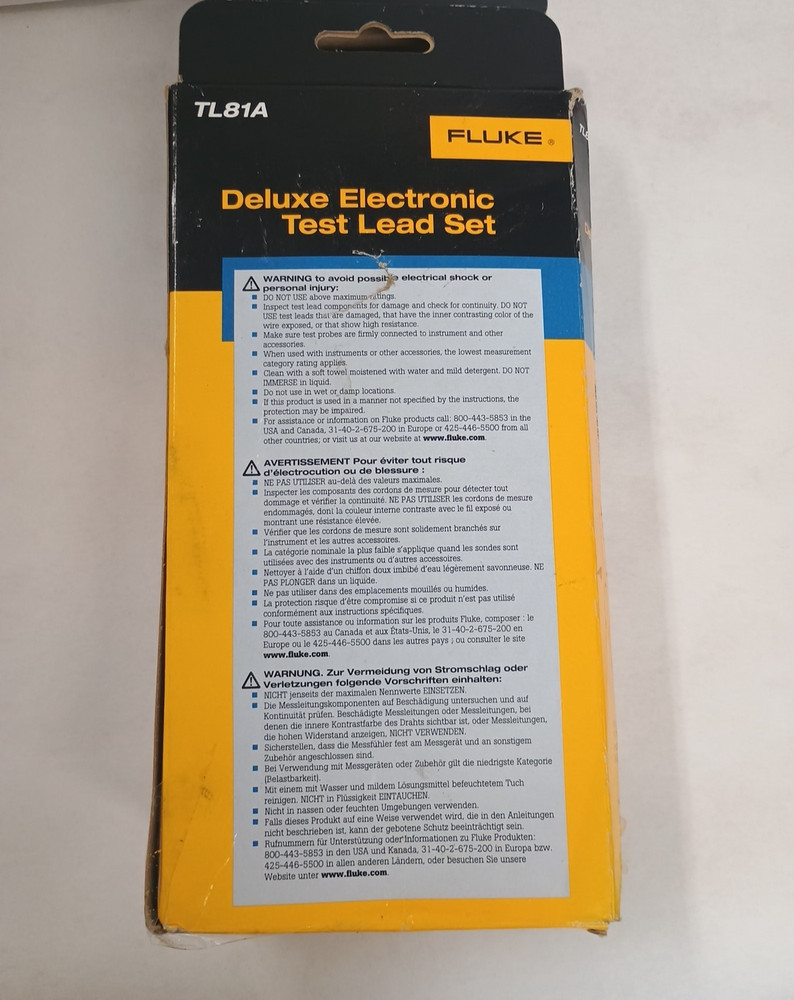 Fluke TL 81A Deluxe Electronic Test Lead Set