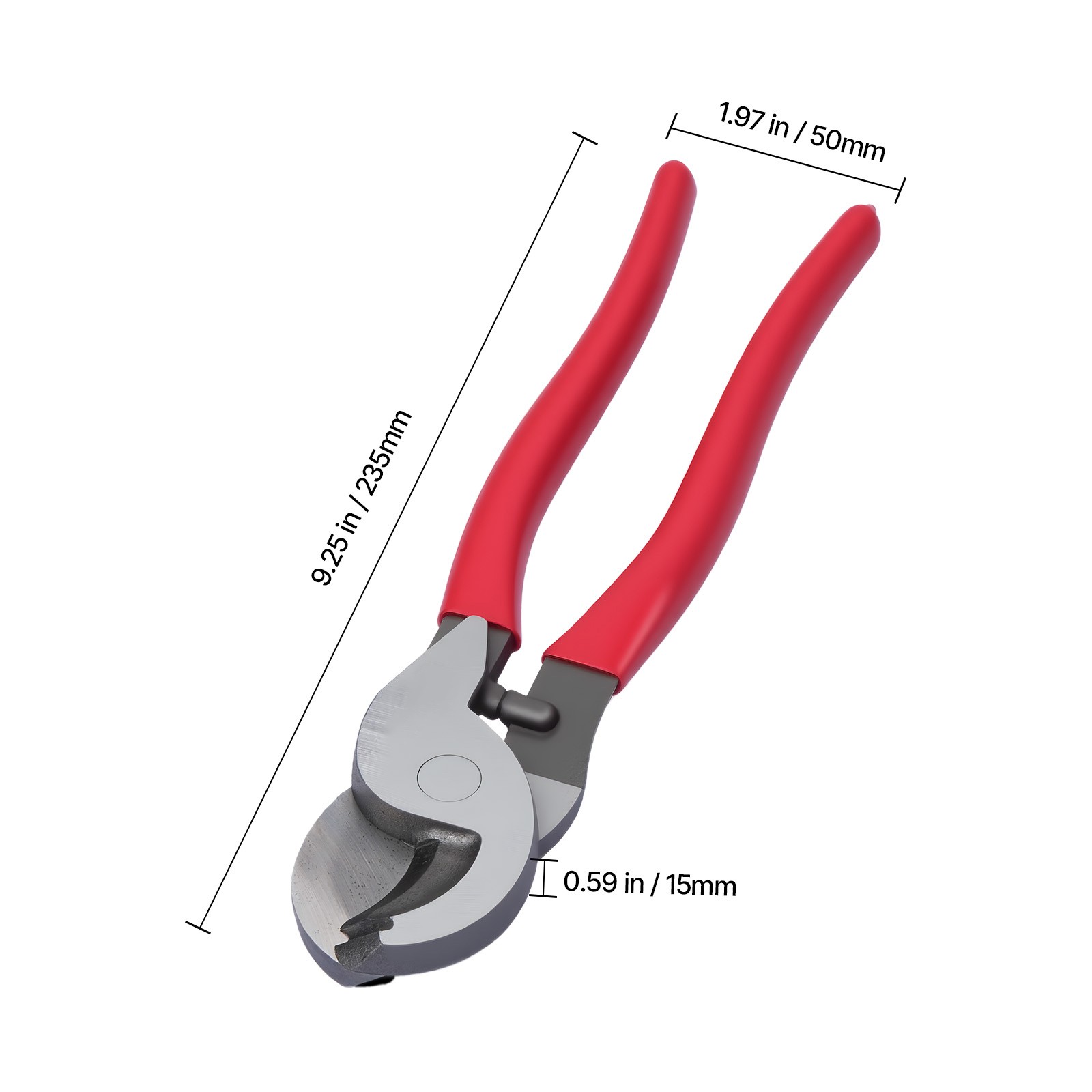 Uimoso High Leverage Cable Cutter 235 mm for Aluminum and Copper Wires