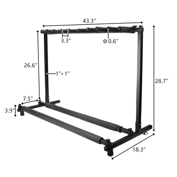 Triple Folding Multiple Guitar Holder Rack Stand Professional Black