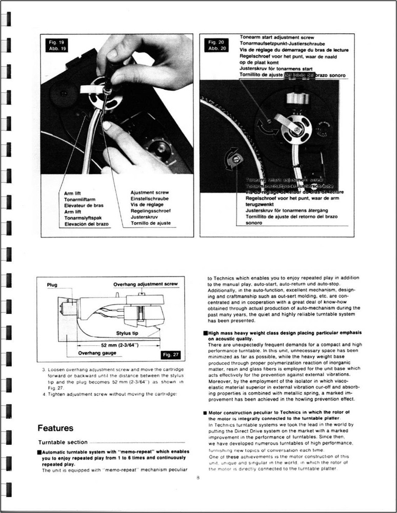Technics SL-1900 Turntable Owners Manual