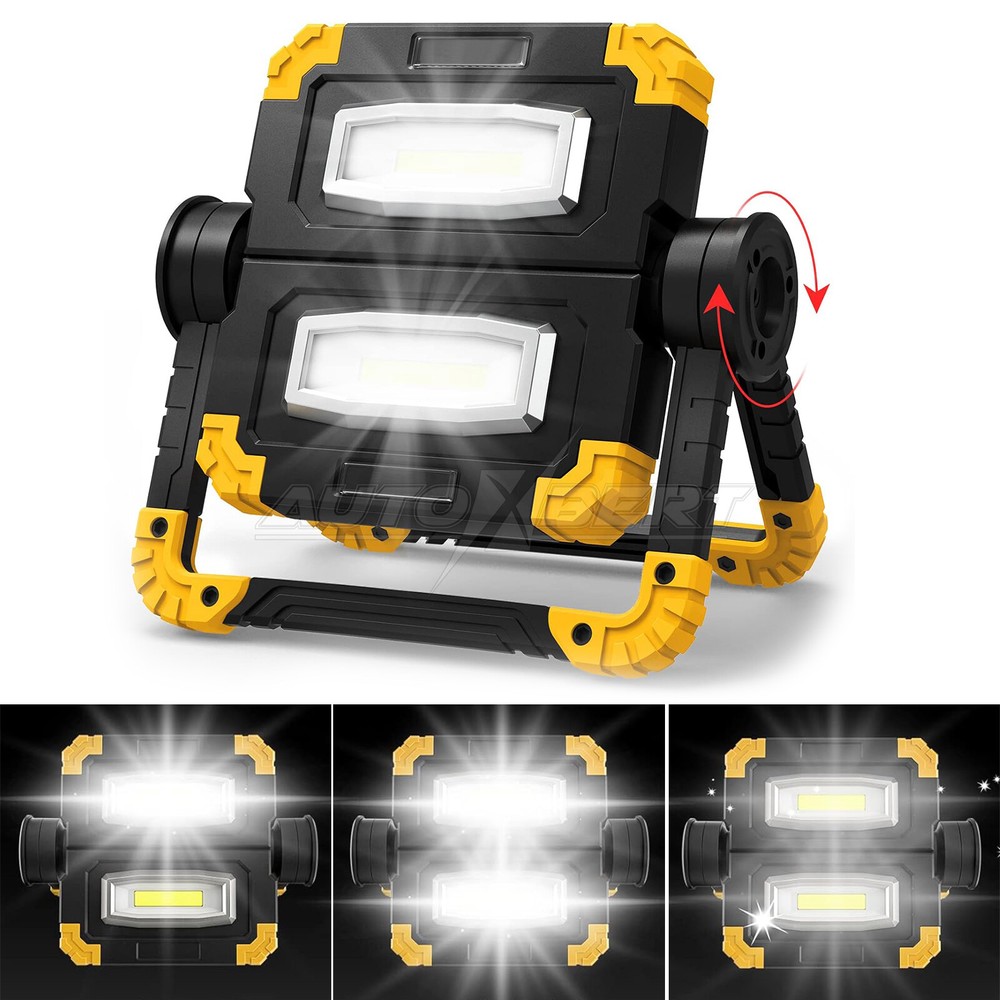 LED Work Light Rechargeable 2000 LM Portable Folding Magnetic COB LED Flashlight