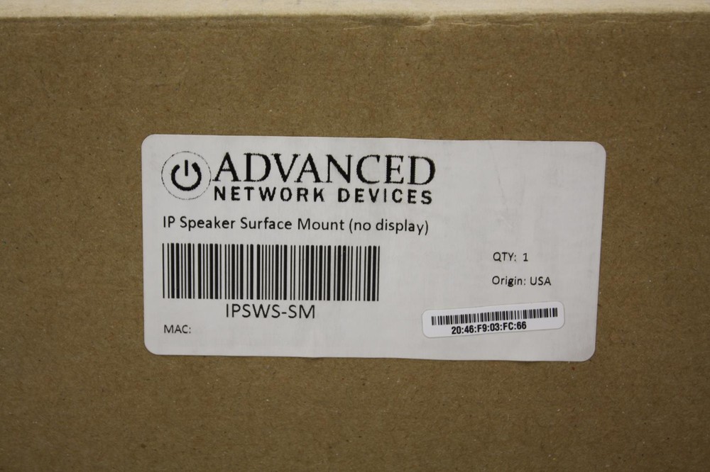 ADVANCED NETWORKS IPSWS-SM Surface-Mount IP Speaker