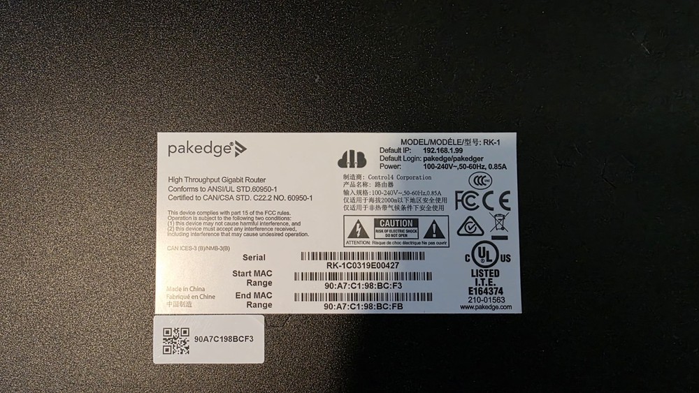 Pakedge RK-1 Device Software Router