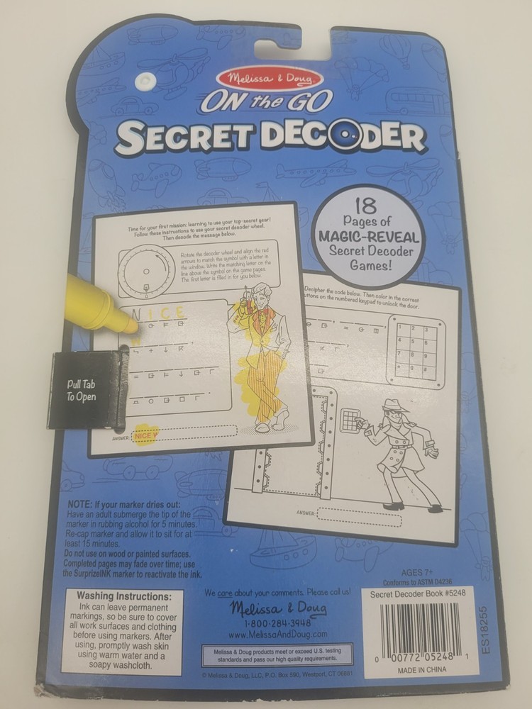 Melissa & Doug Secret Decoder Game Book On the Go Travel Activity Book.