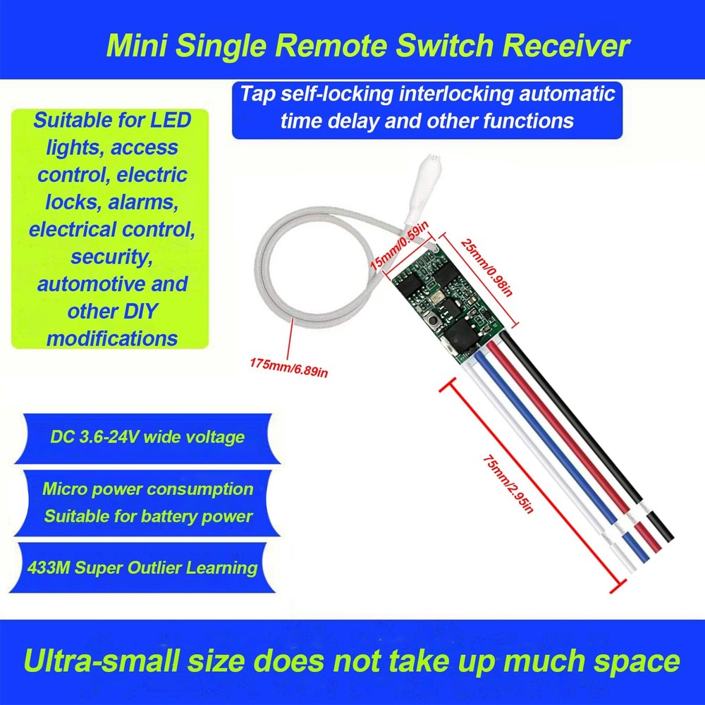 433MHz Universal Wireless RF Remote Control 2transmitters and 2 receiver
