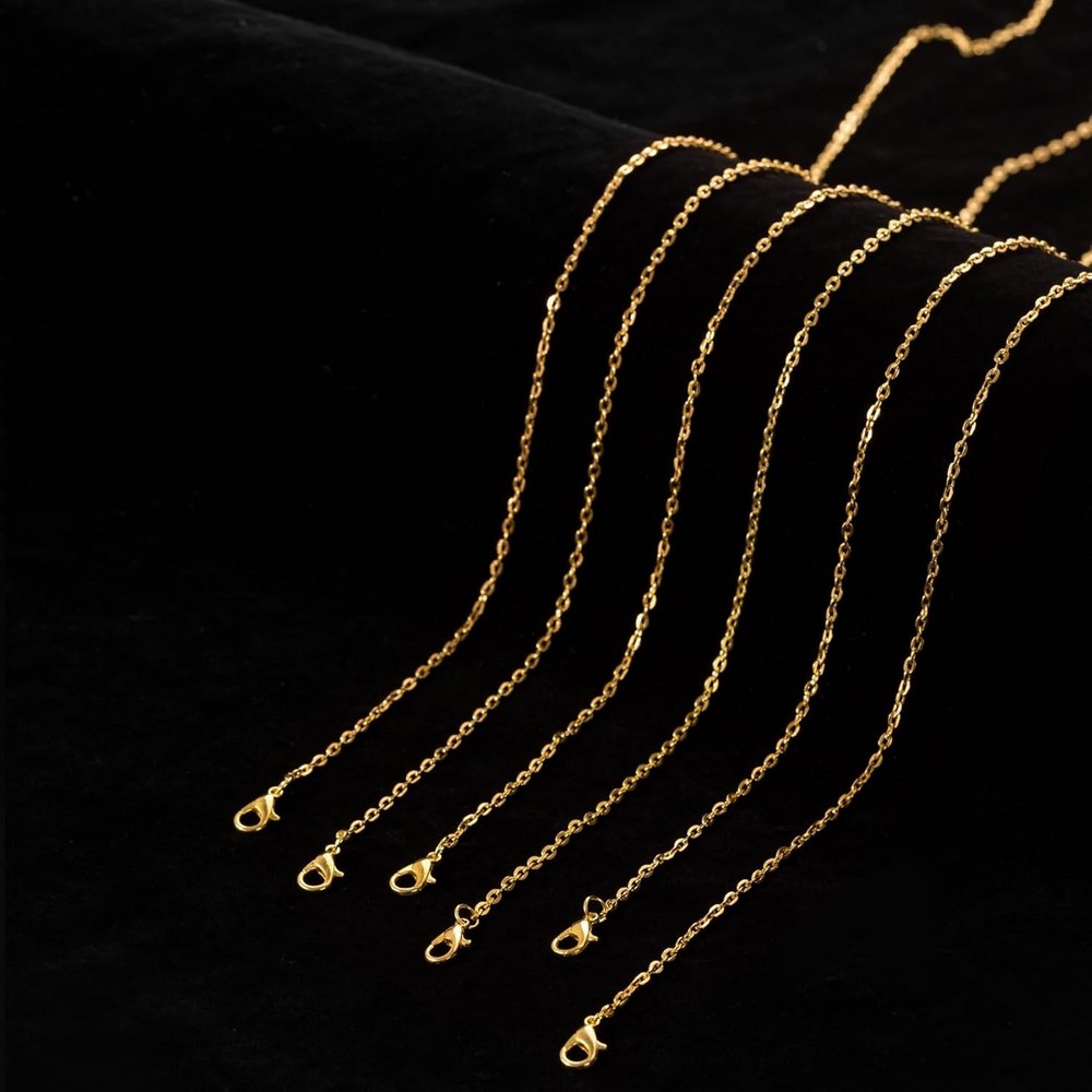Lemonkey 24 Pack Necklace Chains Bulk,Gold and Silver Plated DIY Cable Link...