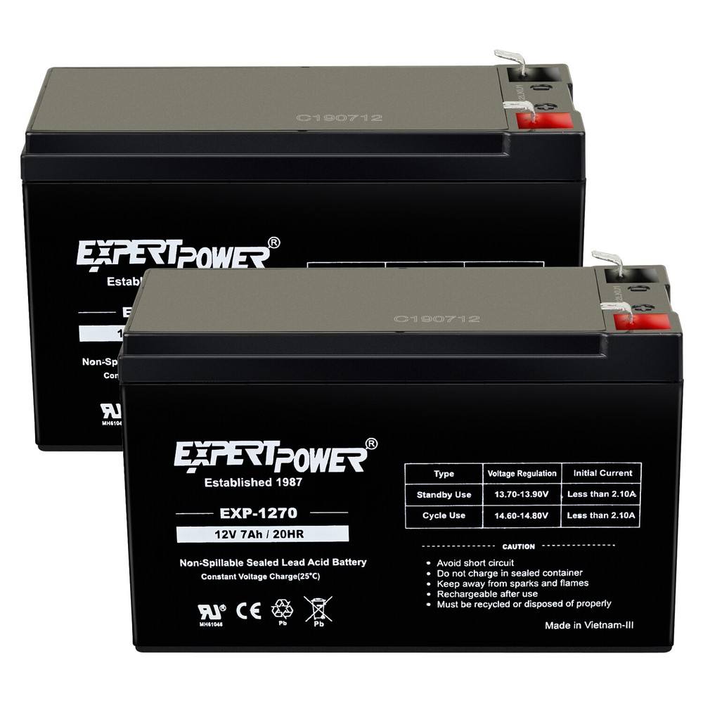 Expert Power 2 Pack- REPLACEMENT BATTERY. ENDURING 6-DW-7 12V 7AH UB1270