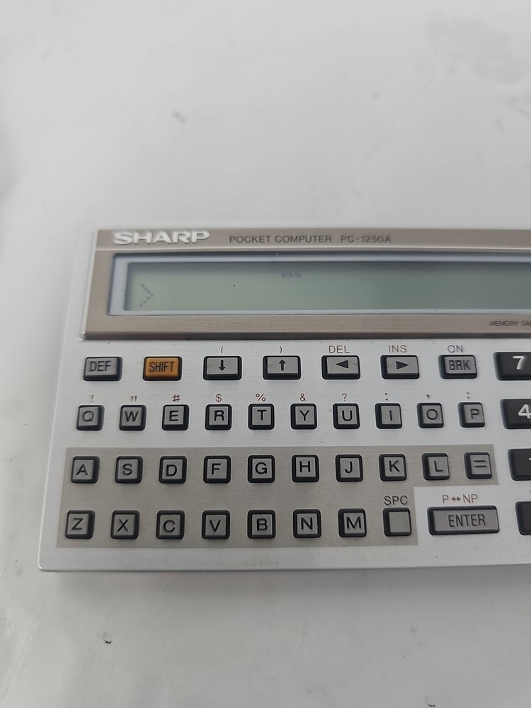 Sharp PC-1250A Pocket Computer w/ Case Tested Works