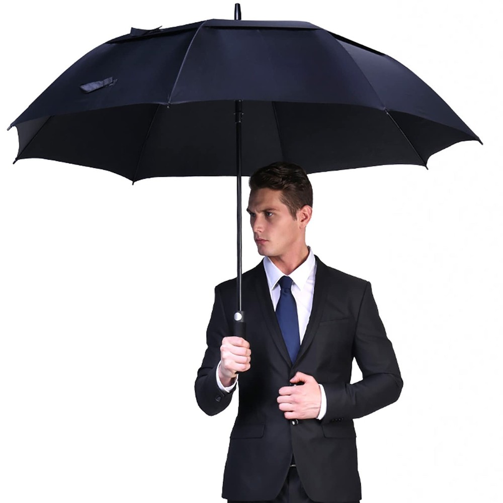 Golf Umbrella 68 Inch Automatic Open Extra Large Double Canopy Vented Pro