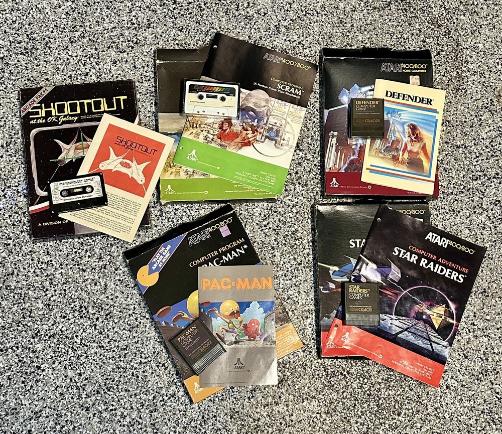 Vintage Atari 800 Computer System, Atari 1025, Atari 410, Atari Games LOT - READ
