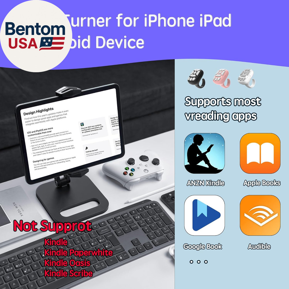 Tiktok Scrolling Ring – 8-Button Finger Tip Wireless Remote, with Camera Remote