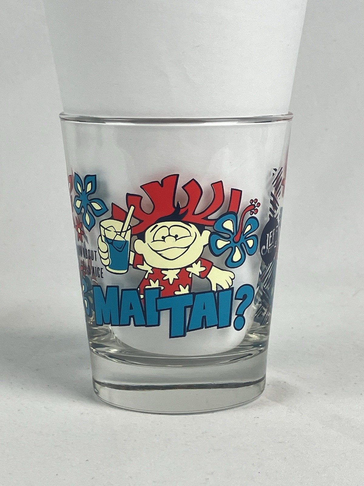 How About a Mai Tai? Mai Tai Glass Jeff Granito Tikiland Trading 14 Oz Blue New