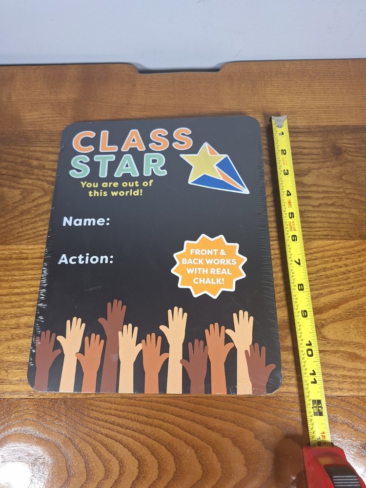 CLASS STAR 11.5" x 9" Reversible School Chalkboard Printed Front & Blank Back