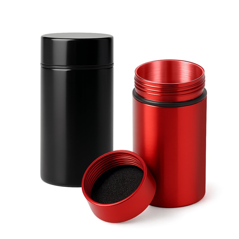 Epulse Smell Proof Jar Container - Stash Jars - Scent Odor small, black-red