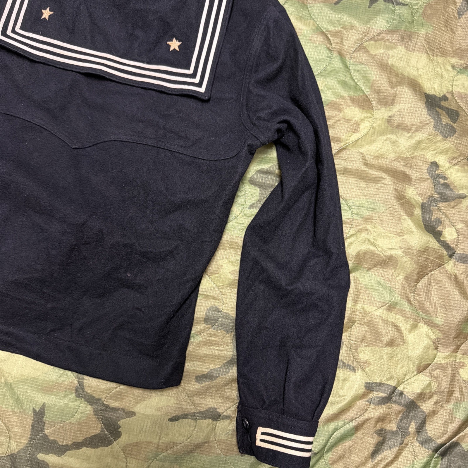Vintage WW2 38S Navy Shirt Naval Clothing Factory Crackerjack Uniform Sailor K34