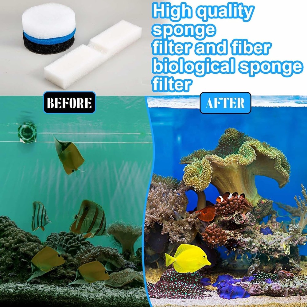 34 Pcs Filter Media Replacement Set Compatible with Fluval Fx2 Fx4 Fx5 Fx6, Incl