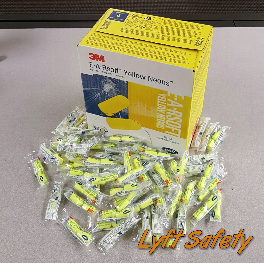3M Ear Plugs E-A-Rsoft Noise Reduction 33dB Yellow Neon Foam One Use PICKSIZE