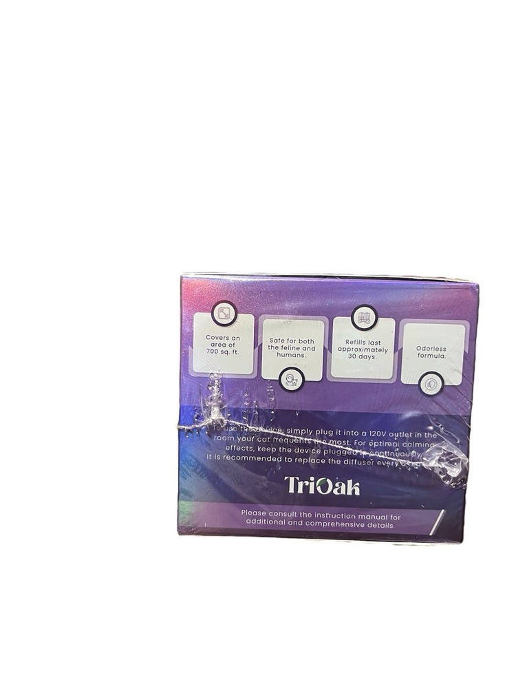 2-PACK Tri-Oak Cat Calming Pheromone Diffuser Kit 2 Diffusers & 2 Refills NEW