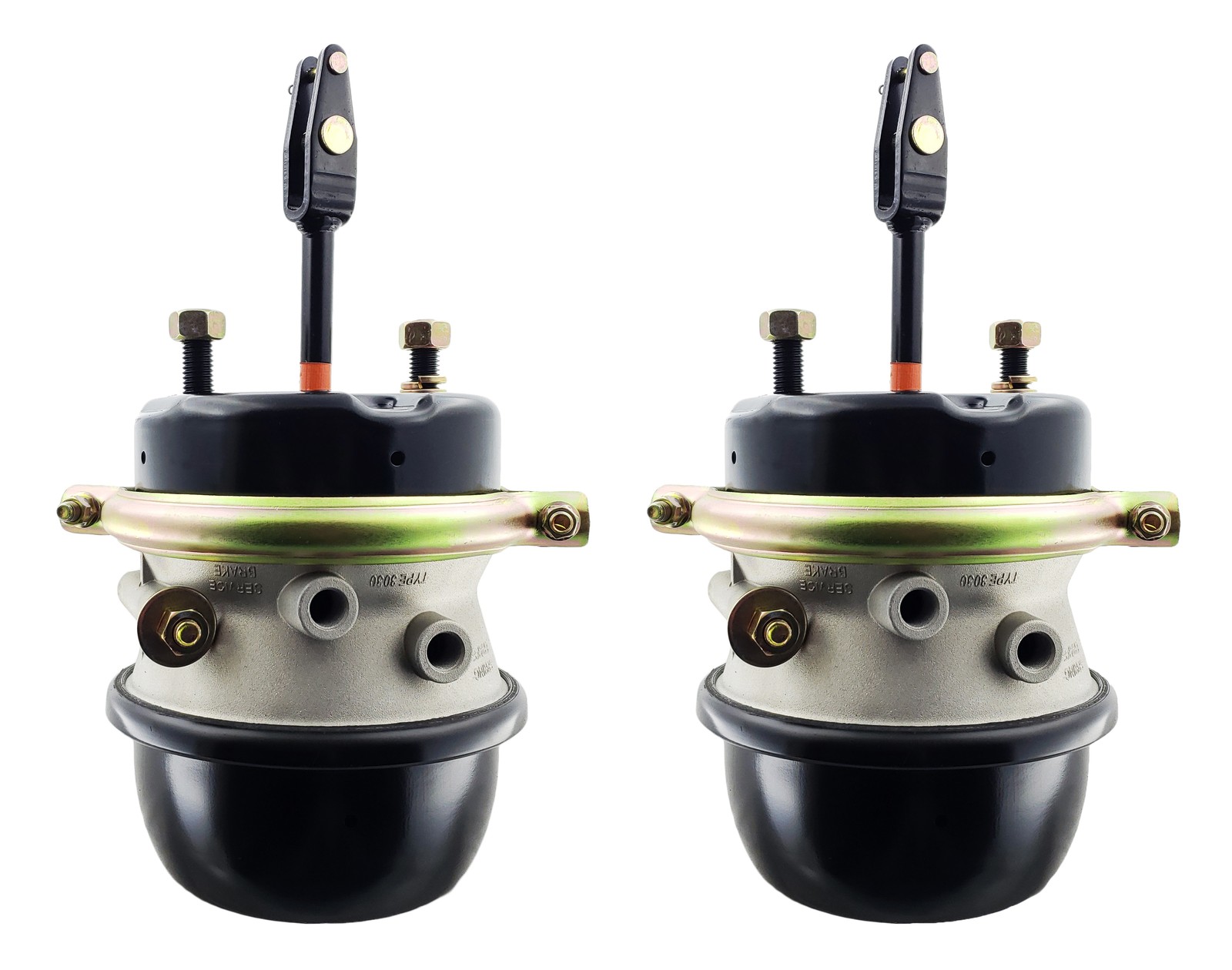 2x Air Brake Chamber Sealed 2.5" 64mm Type 3030 Stroke 30x30 30/30 Welded Clevis