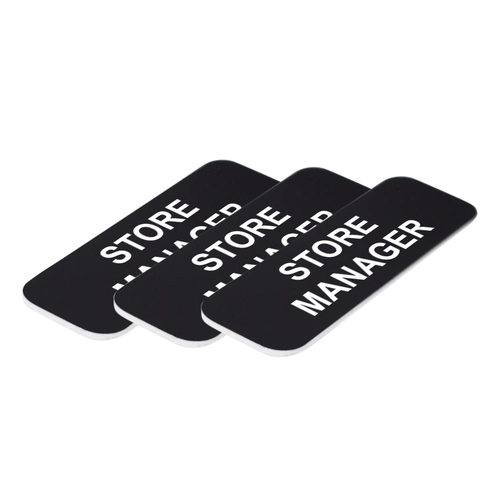Store Manager 1 x 3" Name Tag/Badge, (3 Pack)