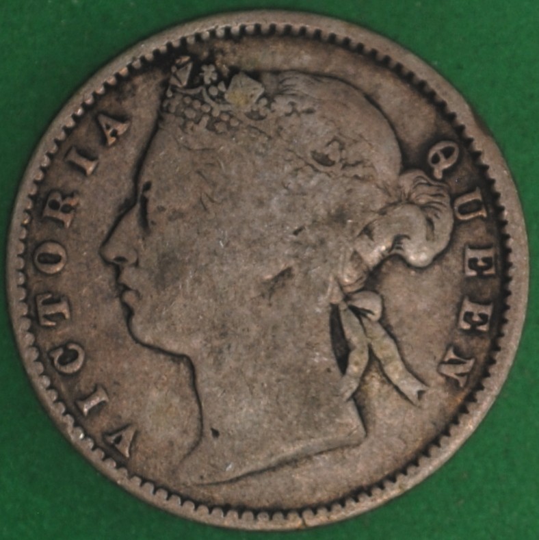 1873 Straits Settlements 10 Cents VG