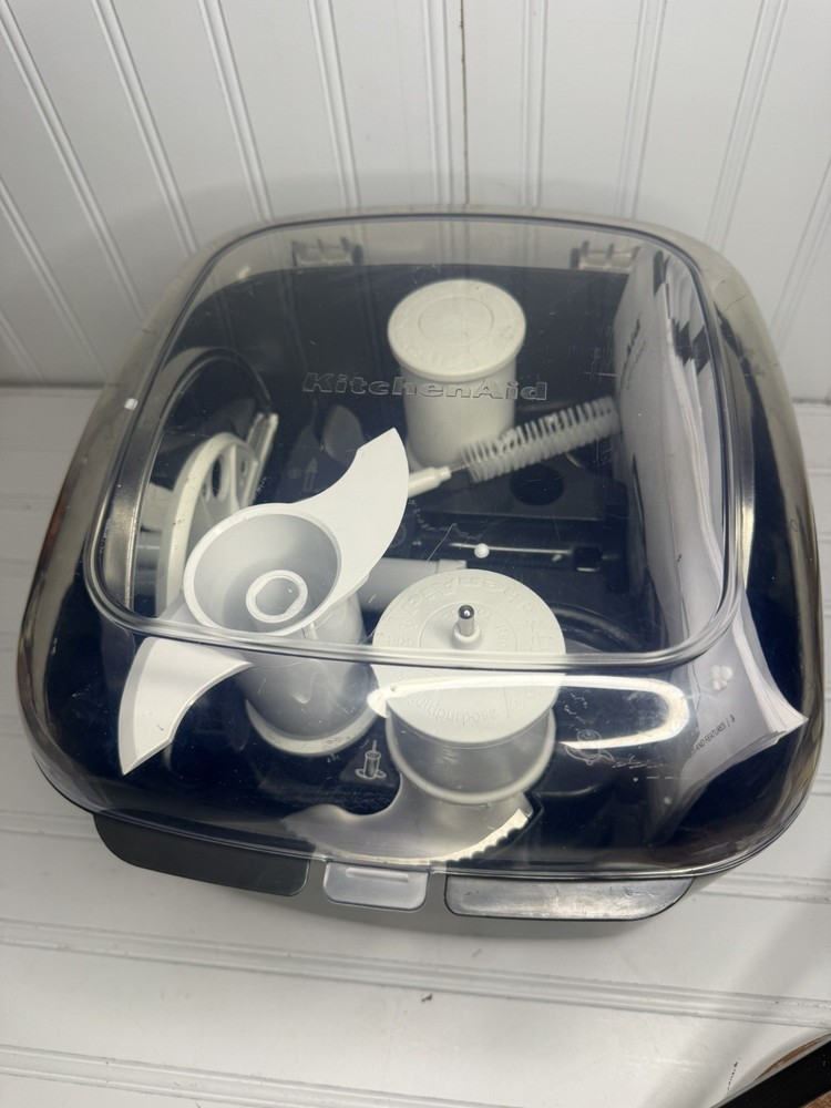 KitchenAid Food Processor Blades Chopping Kit Plastic Container Used KFP 1466