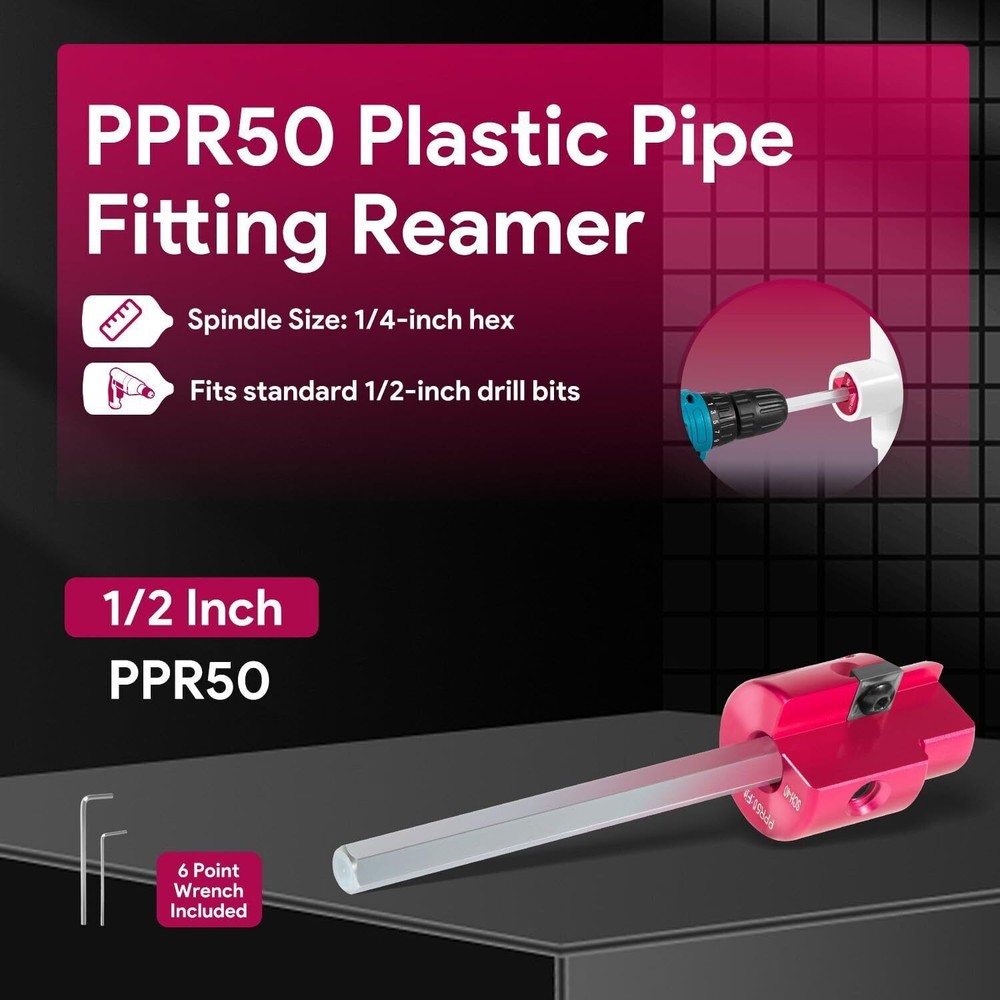 Plastic Pipe Fitting Reamer Plumbing Tool for SCH40 PVC, ABS, CPVC Socket Saver