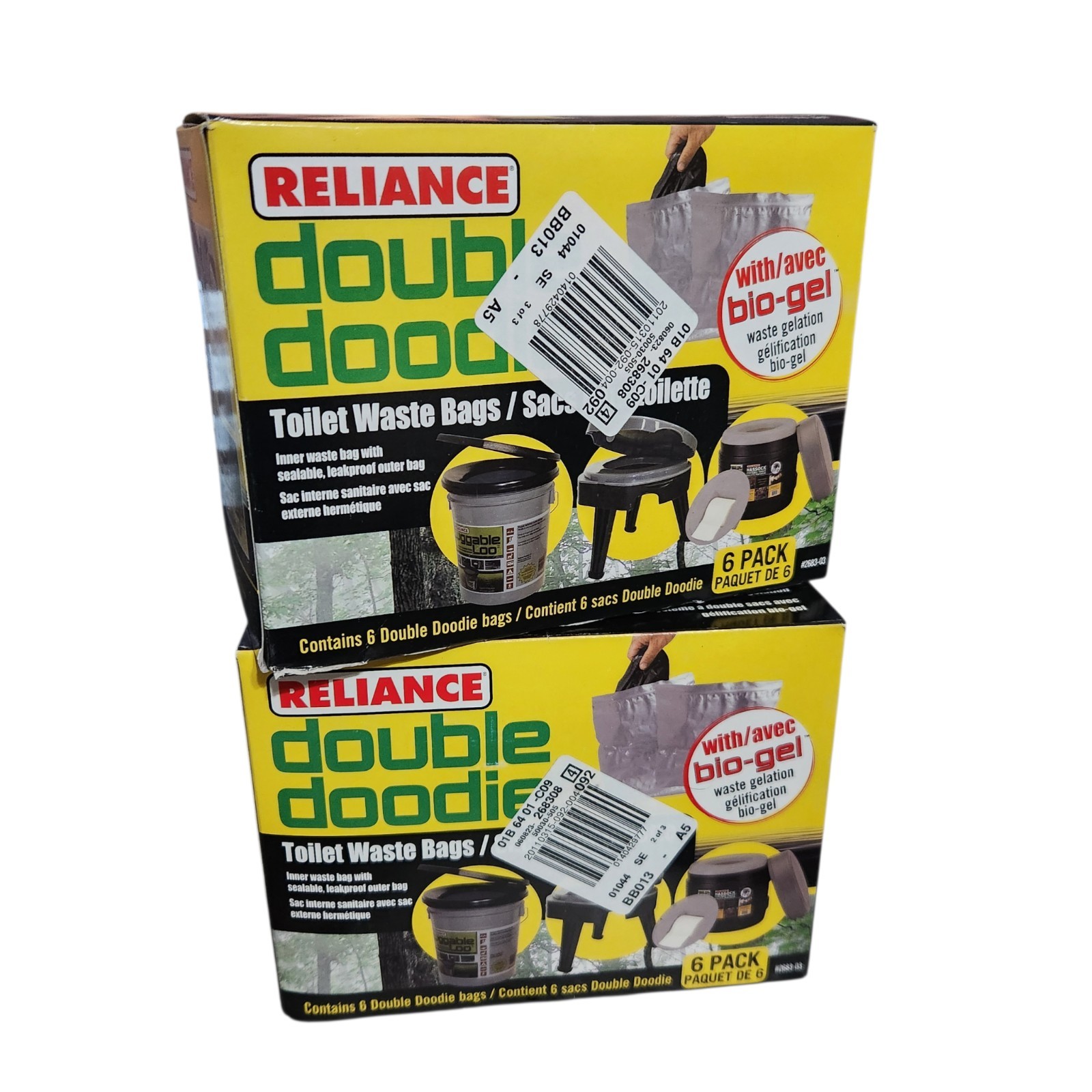 Reliance Double Doodie Waste Bags with Bio Gel 2x 6 packs 2683 (12)