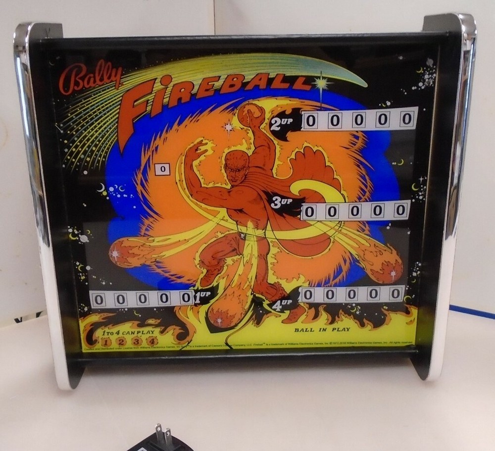 Bally Fireball Pinball Head LED Display light box