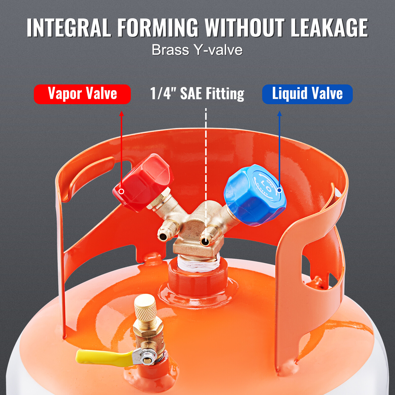 VEVOR Refrigerant Recovery Reclaim 30 LBS Cylinder Tank 400 PSI Liquid Y Valve