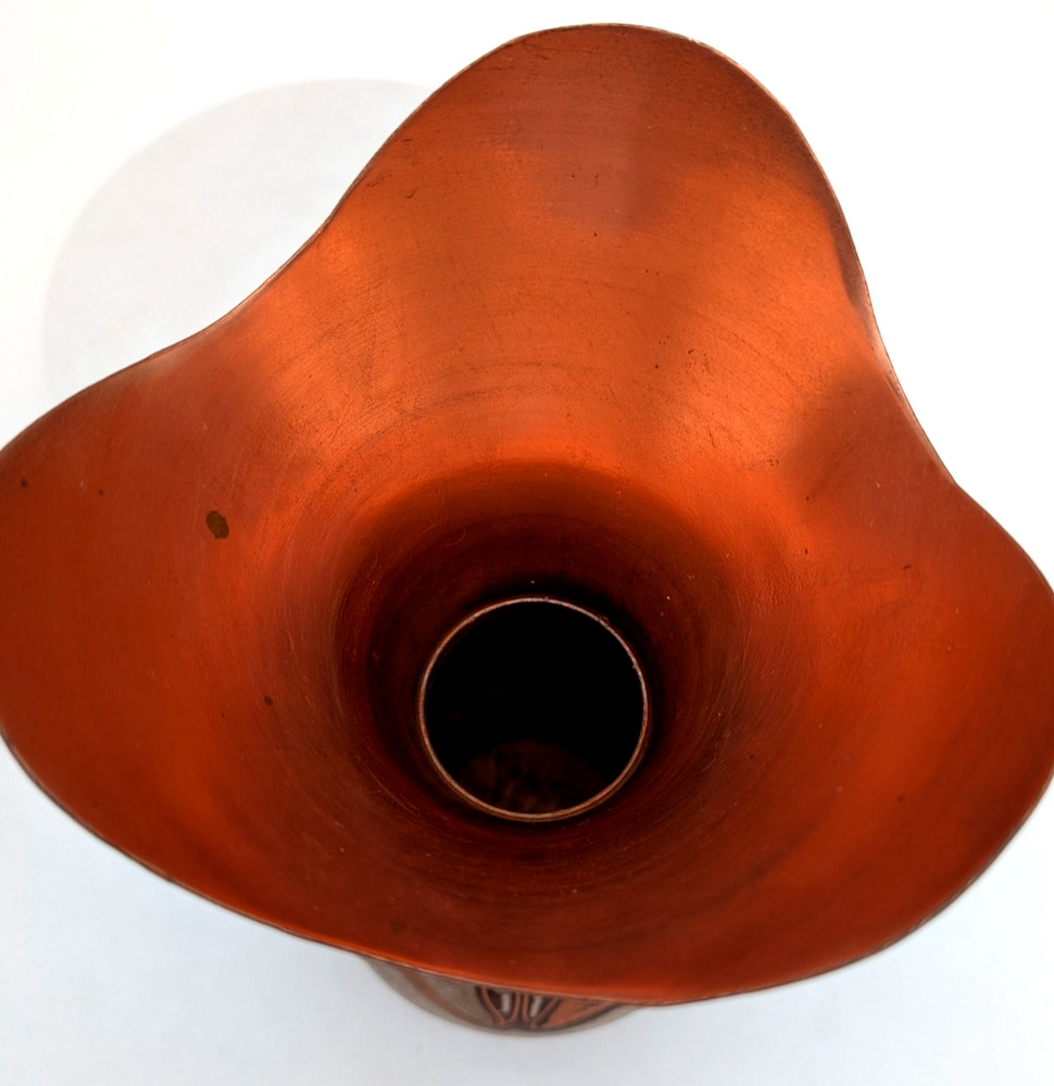 Turkish Etched Copper Vase