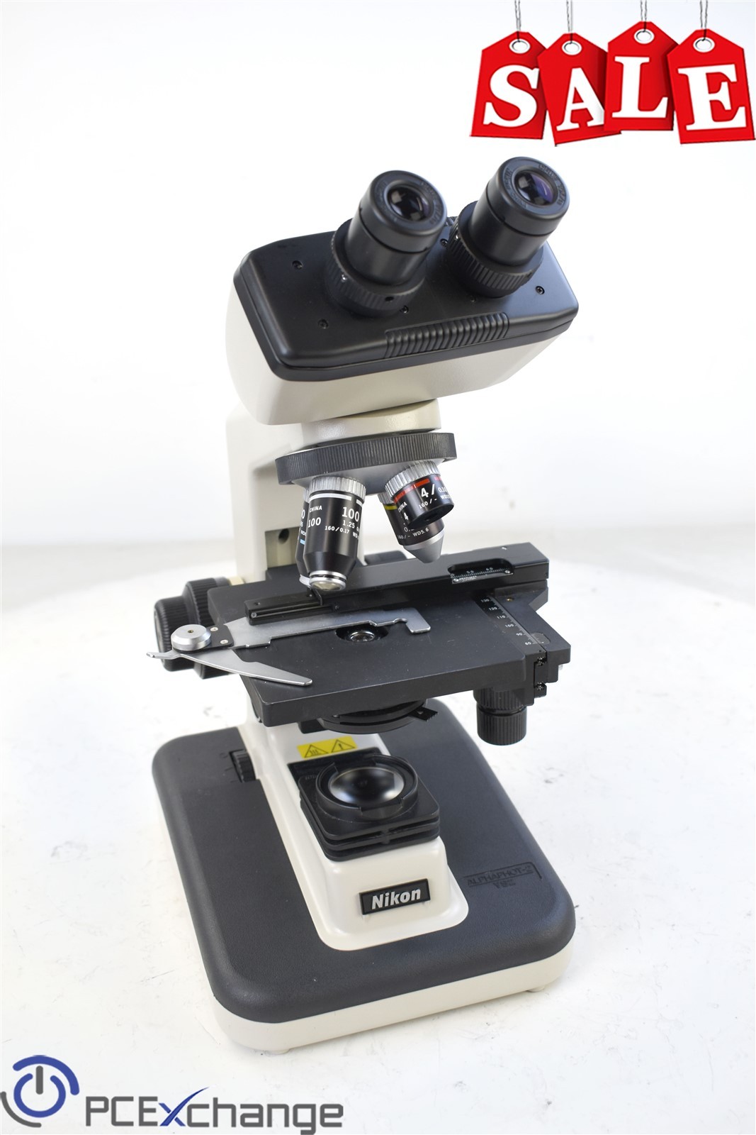 Nikon Alphaphot-2 YS2-H Binocular Microscope w/ 4 10 40 100 Objectives